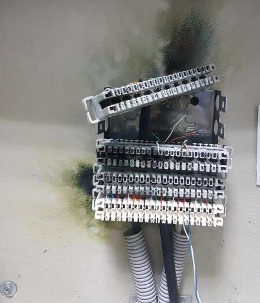 telekom hatların yıldırım sonucu yanması